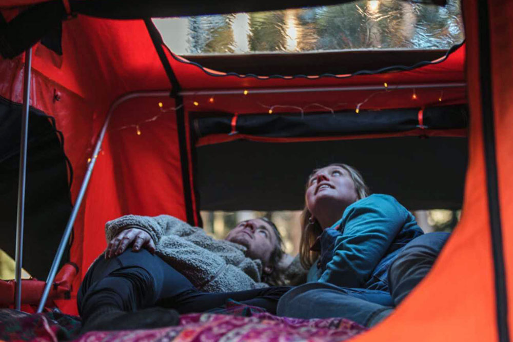 TentBox Lite skylight and fairy lights lifestyle image