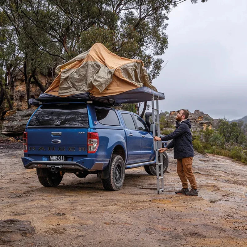 ARB Flinders Rooftop Tent assembly with ladder