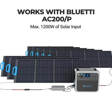 BLUETTI DC Charging Enhancer (D050S) with AC200P & Solar Panels