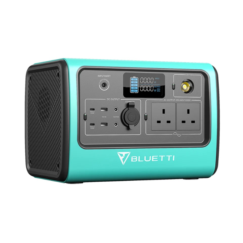 BLUETTI EB70 Power Station in Turquoise Side view
